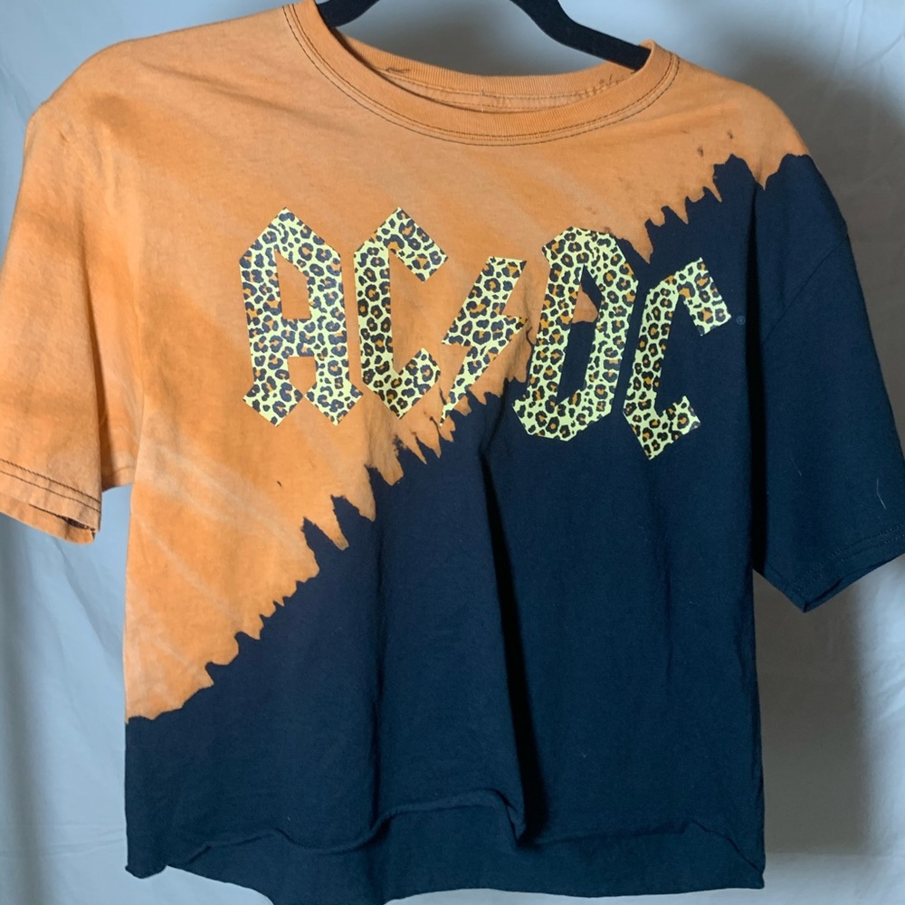 Bleached AC/DC Crop Top
